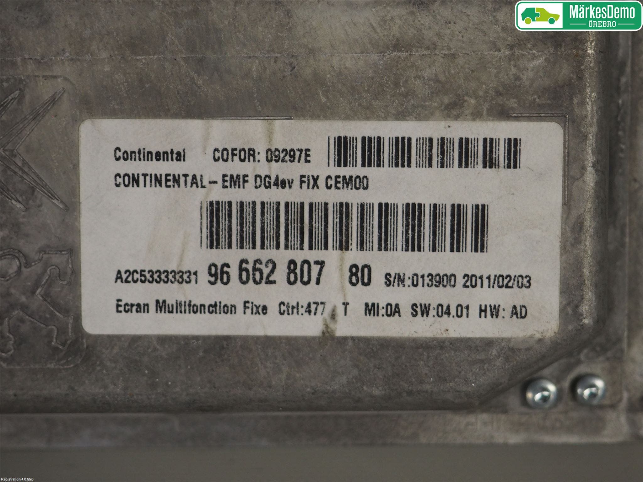 Peugeot 508 11-18 Bildskärm