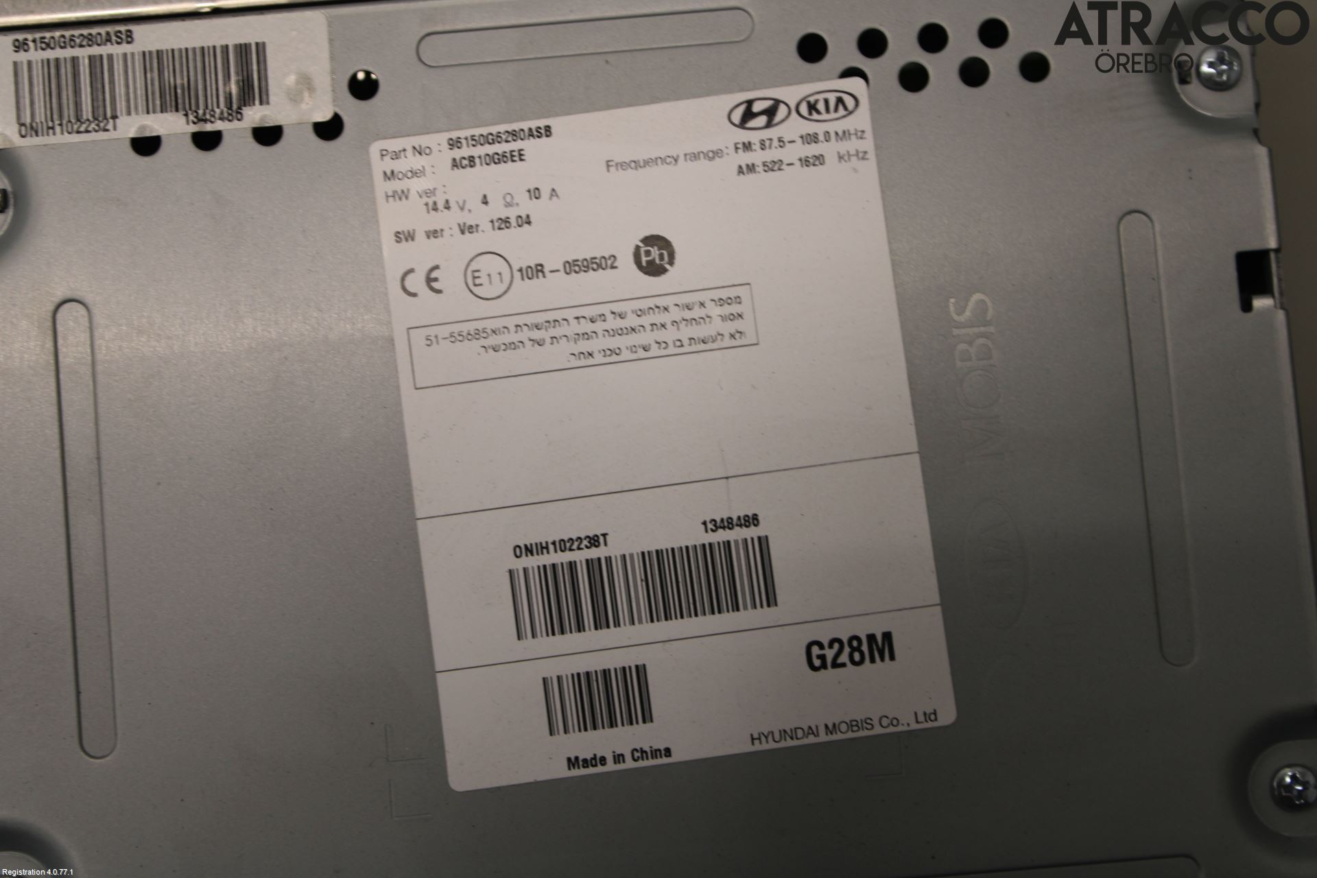 Kia PICANTO 17- Cd Radio - Multimediapanel