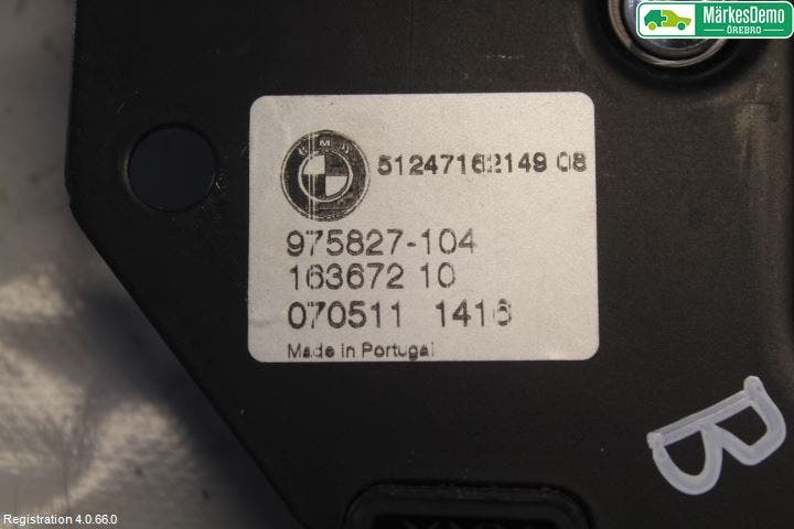 BMW X5 E70 07-13 Bakluckehandtag Inre