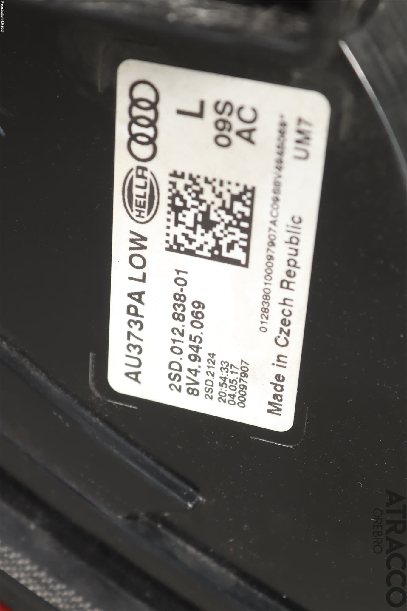 Audi A3/S3 8V 13-20 Bakljus Vänster