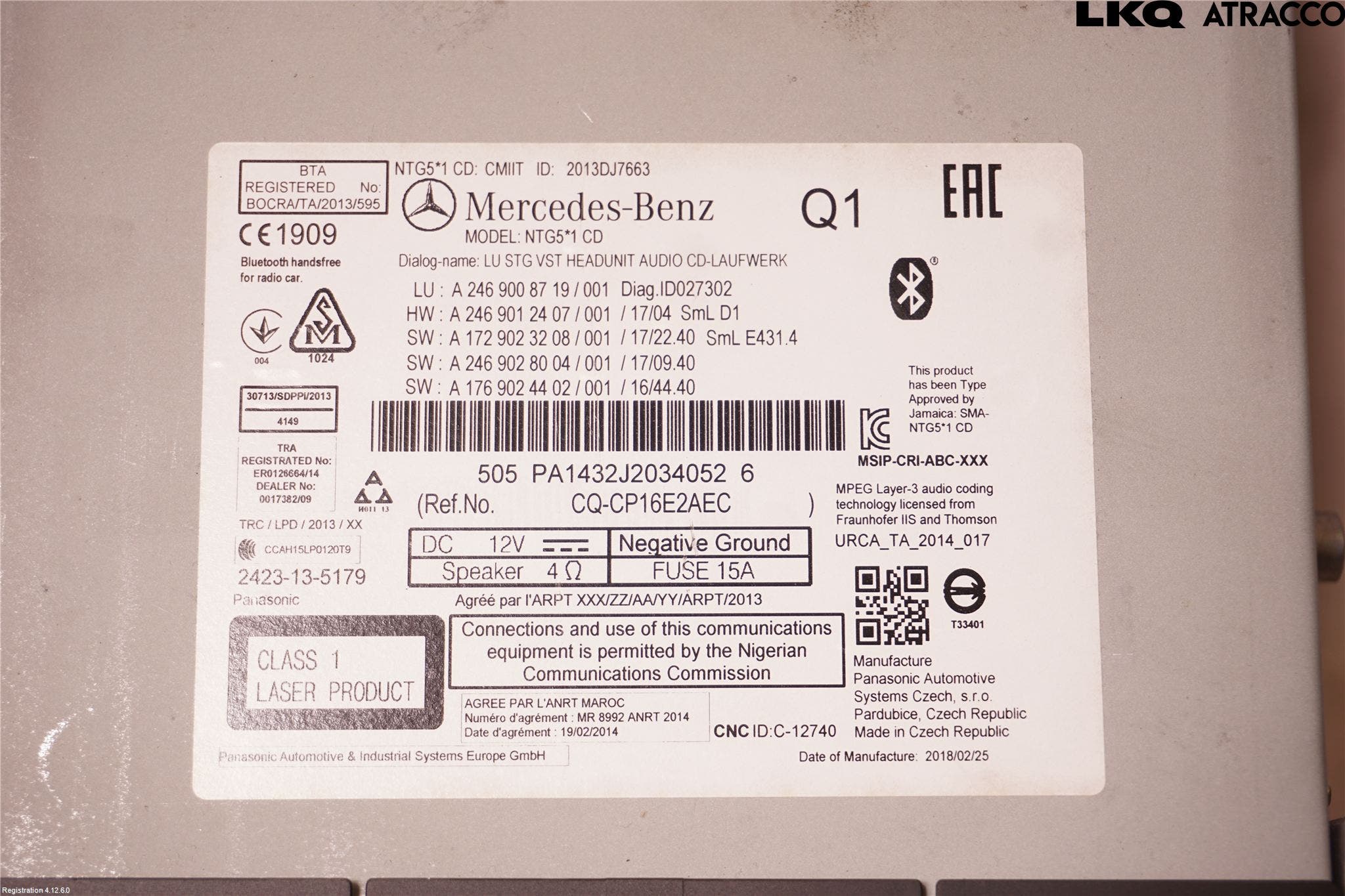 Mercedes-Benz MB CLA-KLASS (C117/X117) 13-19 Cd Radio - Multimediapanel