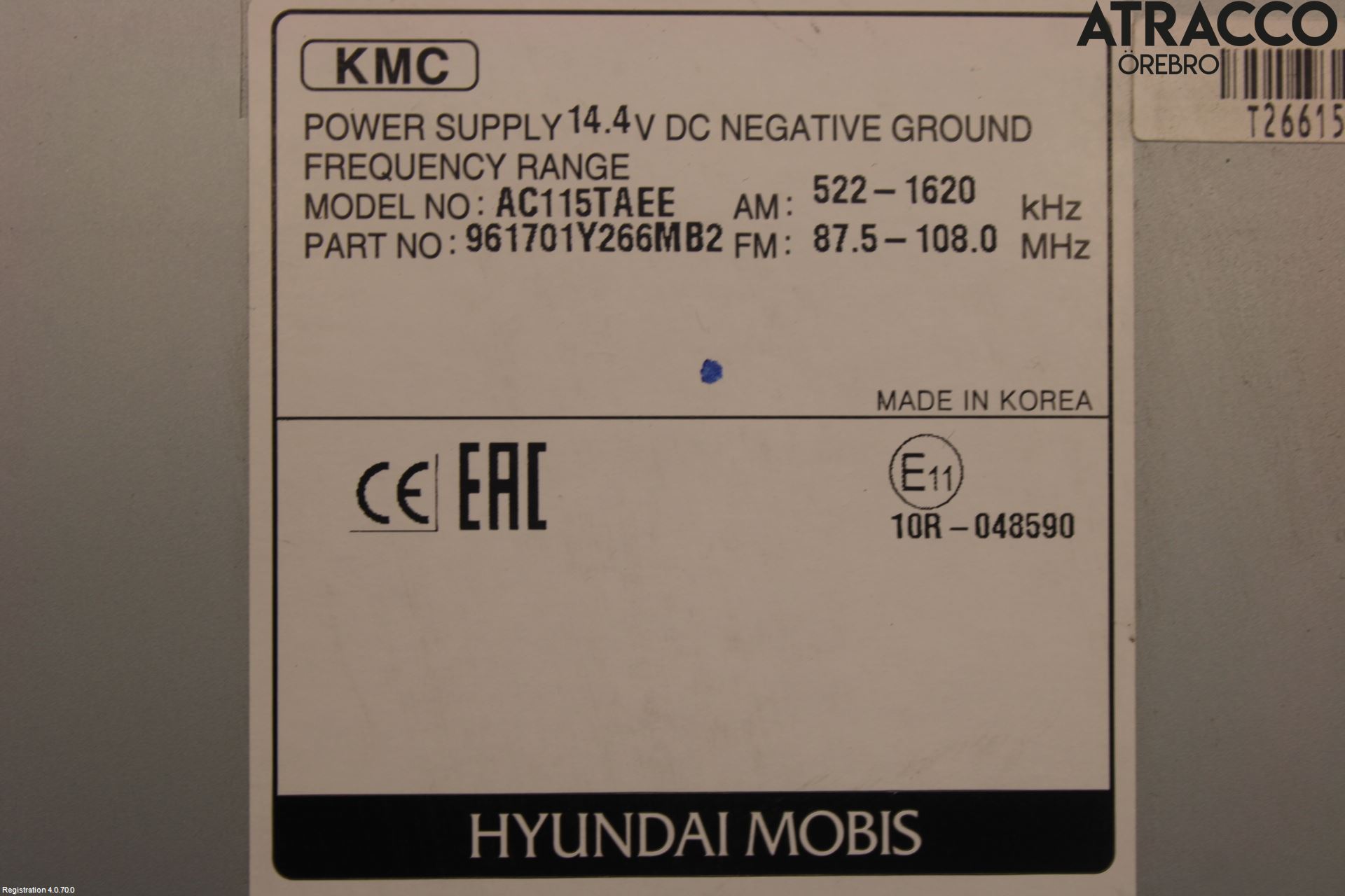 Kia PICANTO 12-17 Cd Radio - Multimediapanel
