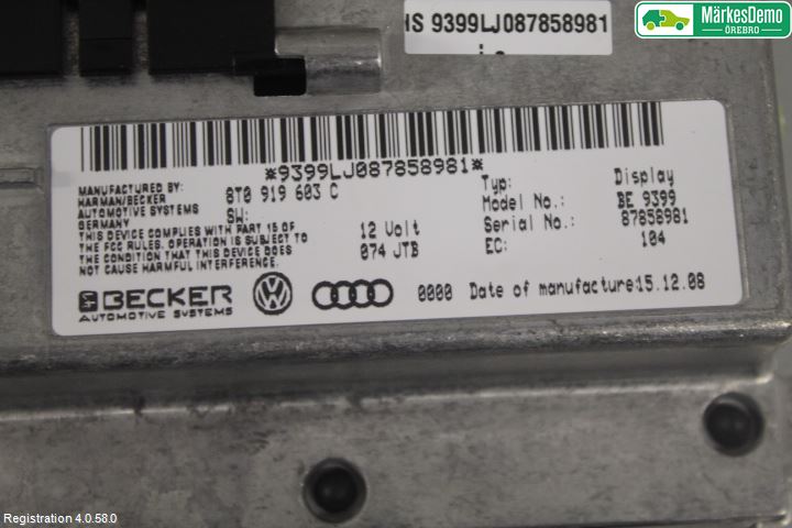 Audi A4/S4 08-11 Multifunktionsdisplay