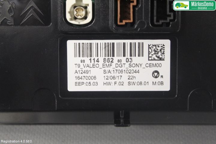 Peugeot 308 14-21 Bildskärm