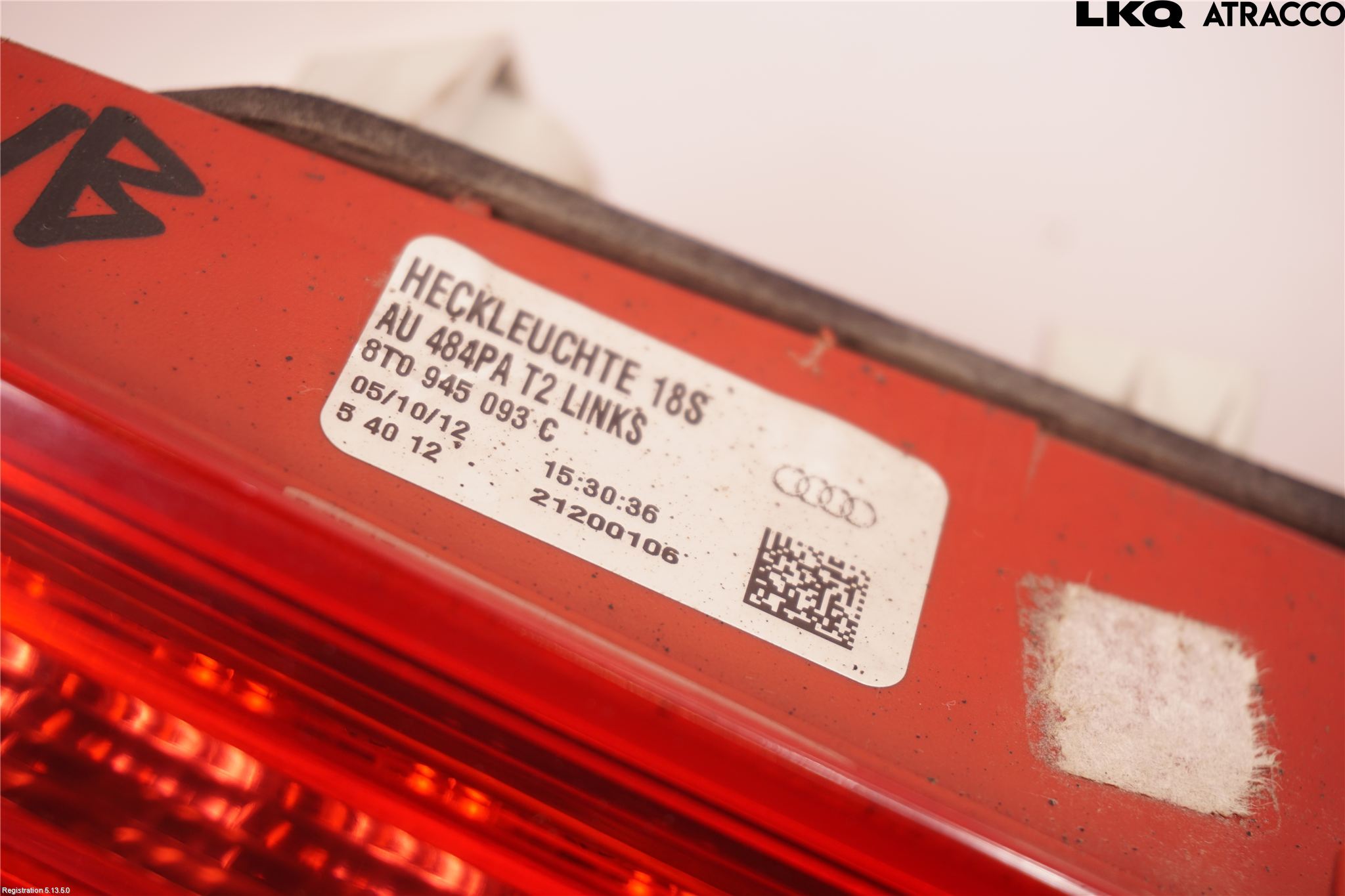 Audi A5 07-16 Bakljus Lucka Vä