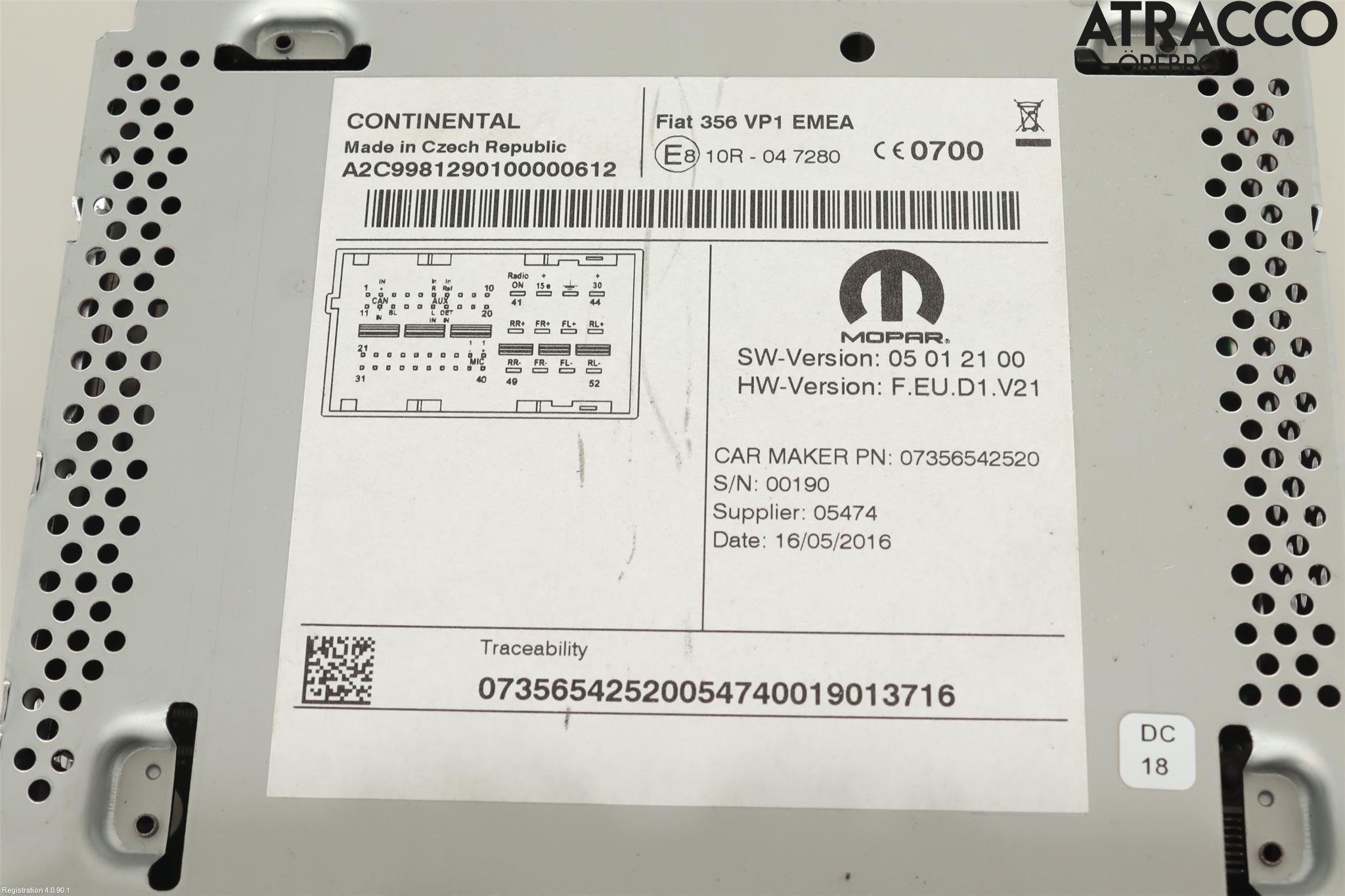 Fiat TIPO/CROSS 16- Cd Radio - Multimediapanel