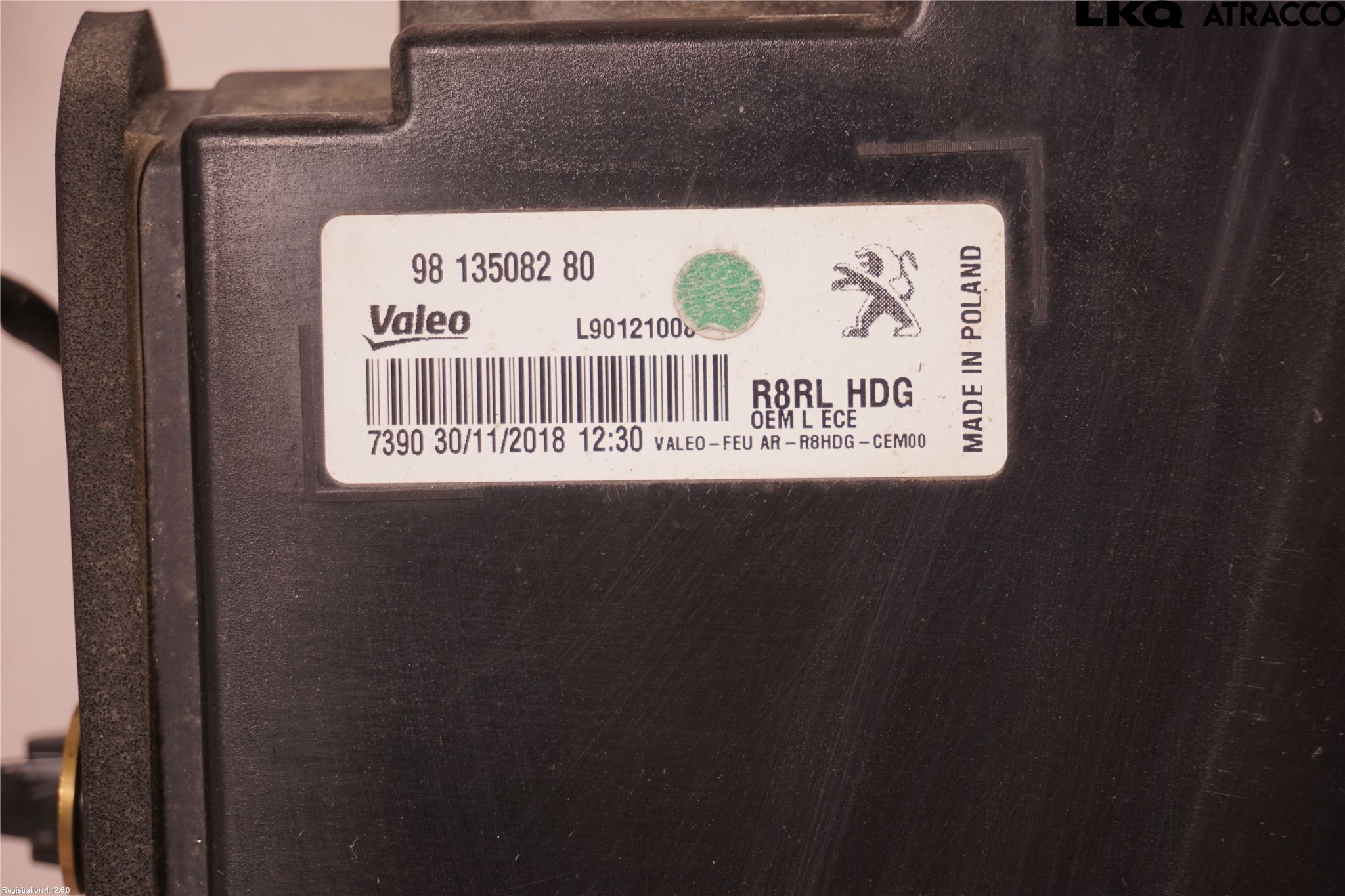 Peugeot 508 19- Bakljus Lucka Vä