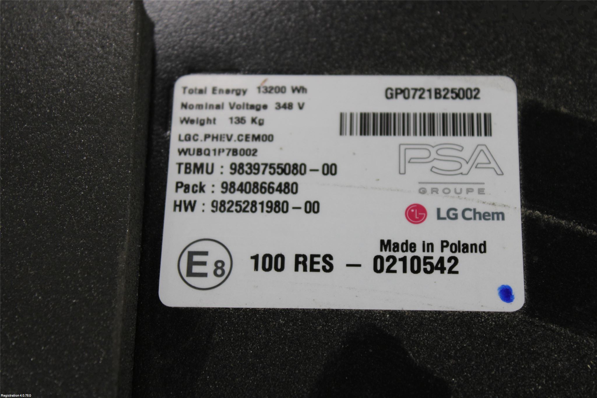 Peugeot 3008 17-24 Batteri Högspänning