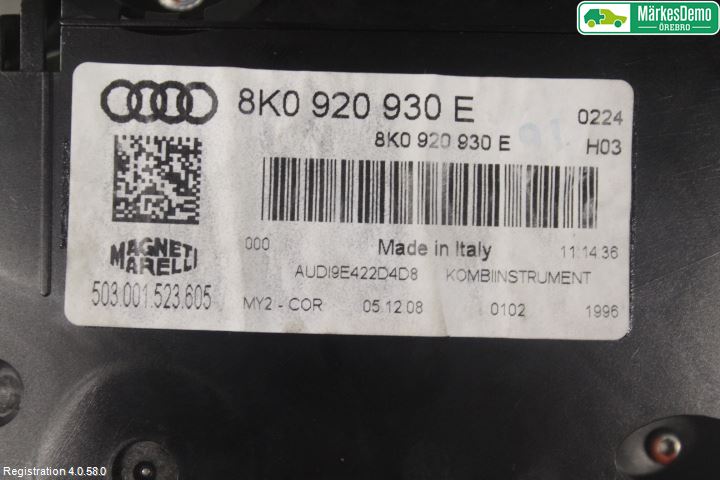 Audi A4/S4 08-11 Instrument Komb