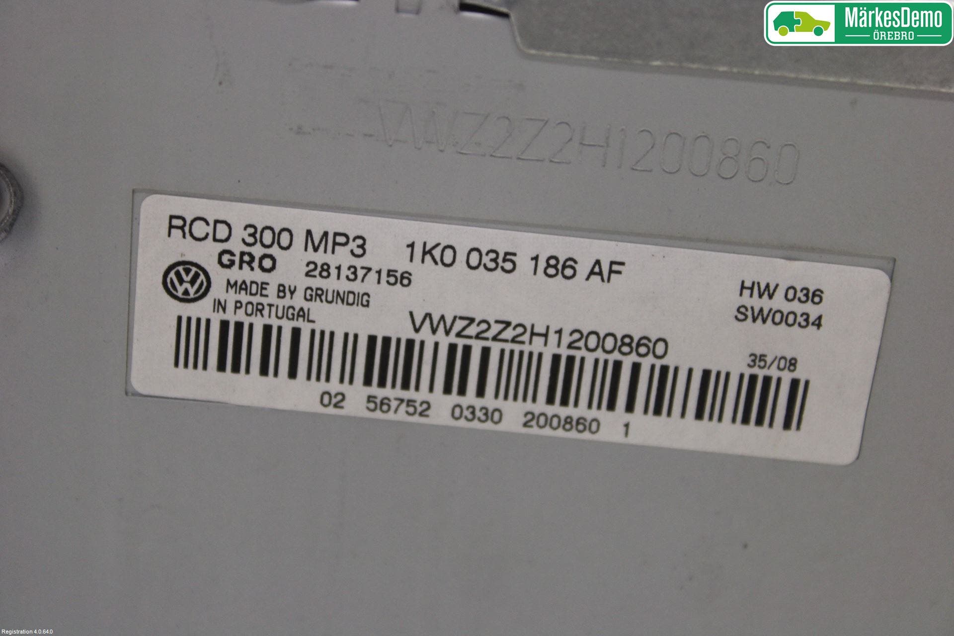 Volkswagen VW CADDY 04-10 Cd Radio - Multimediapanel