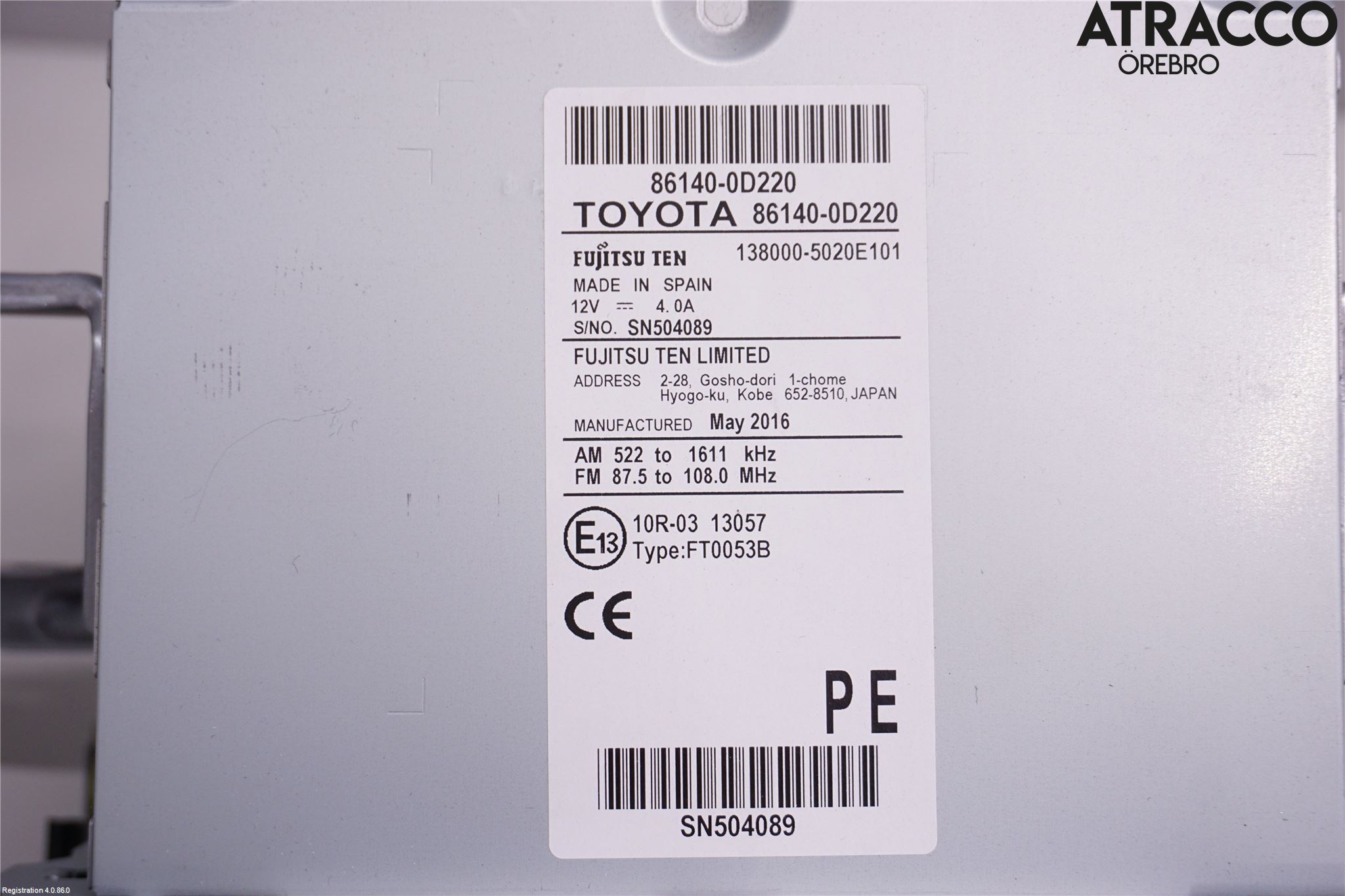 Toyota YARIS XP130 15-20 Cd Radio - Multimediapanel