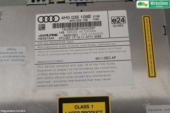 Audi A7/S7 4G 11-17 Cd Växlare