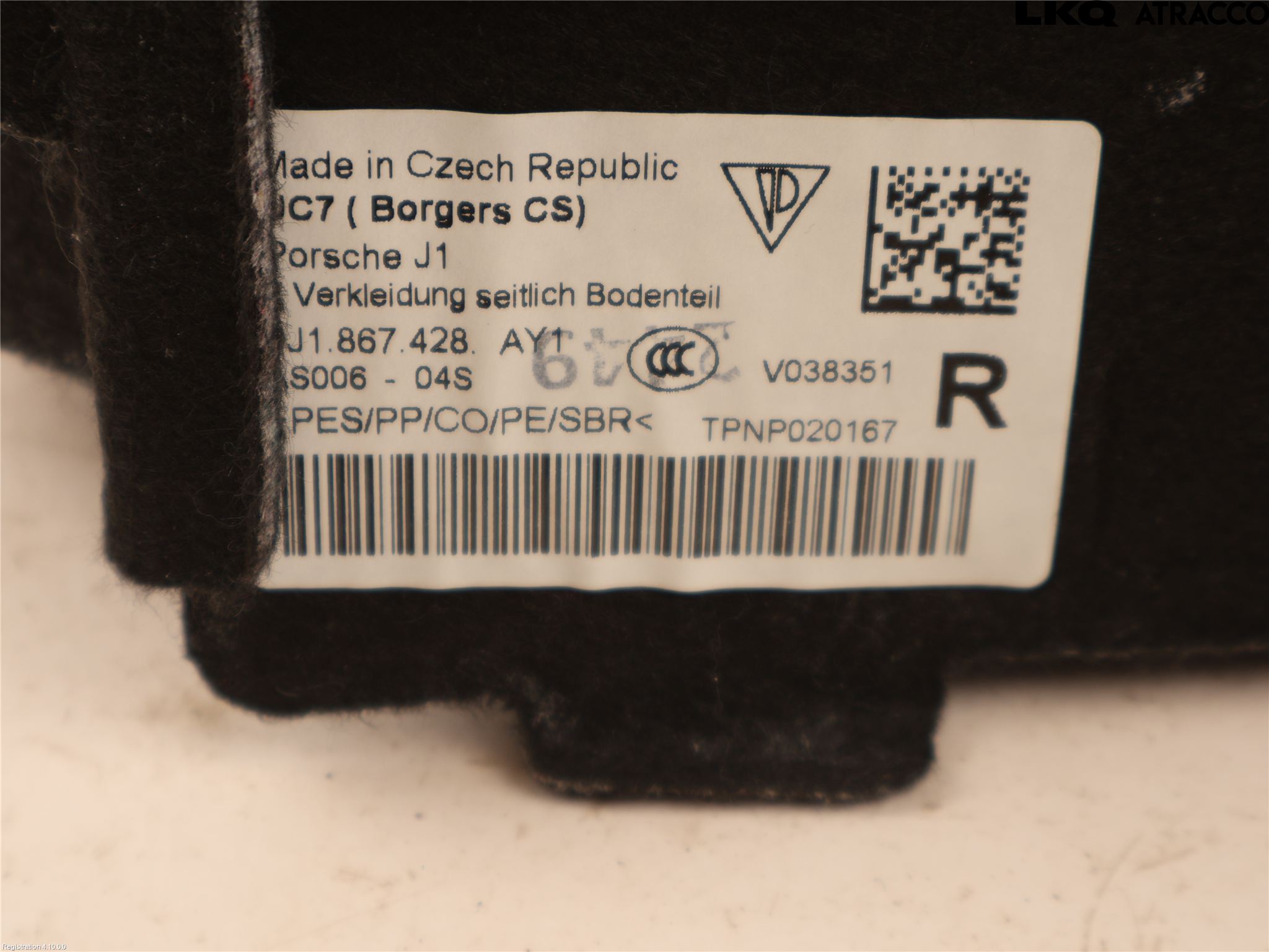 Porsche TAYCAN 20- Inrbagagerumklädsel-Golv