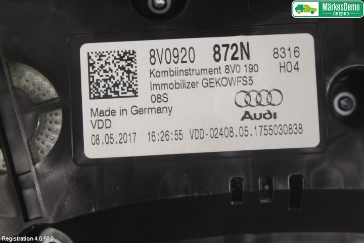 Audi A3/S3 8V 13-20 Instrument Komb