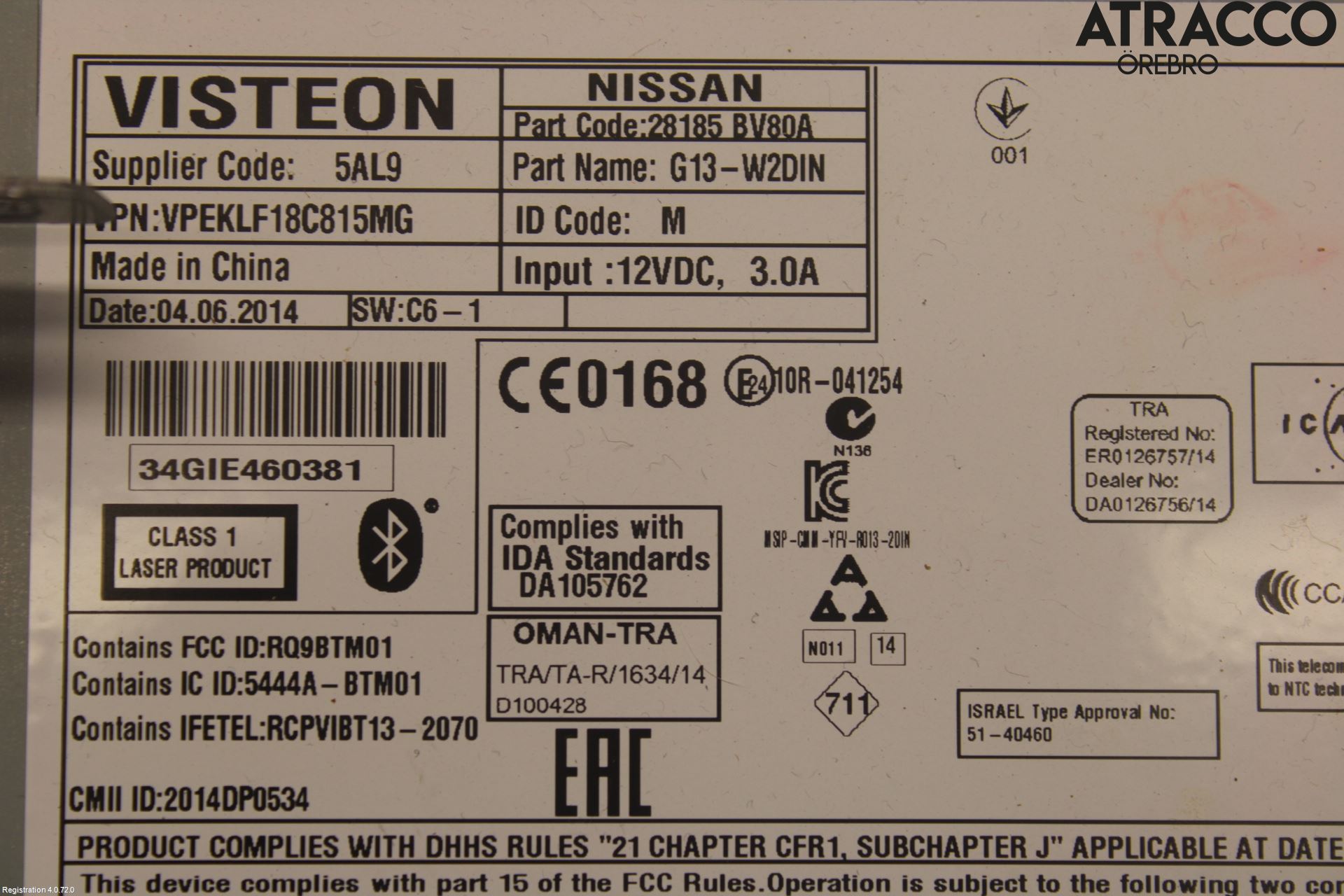 Nissan JUKE 14-19 Cd Radio - Multimediapanel