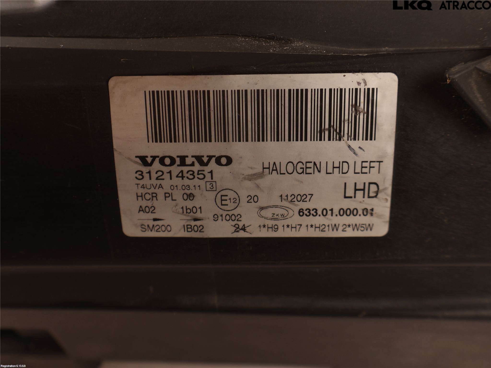 Volvo V70 08-13 Strålkastare Vänster