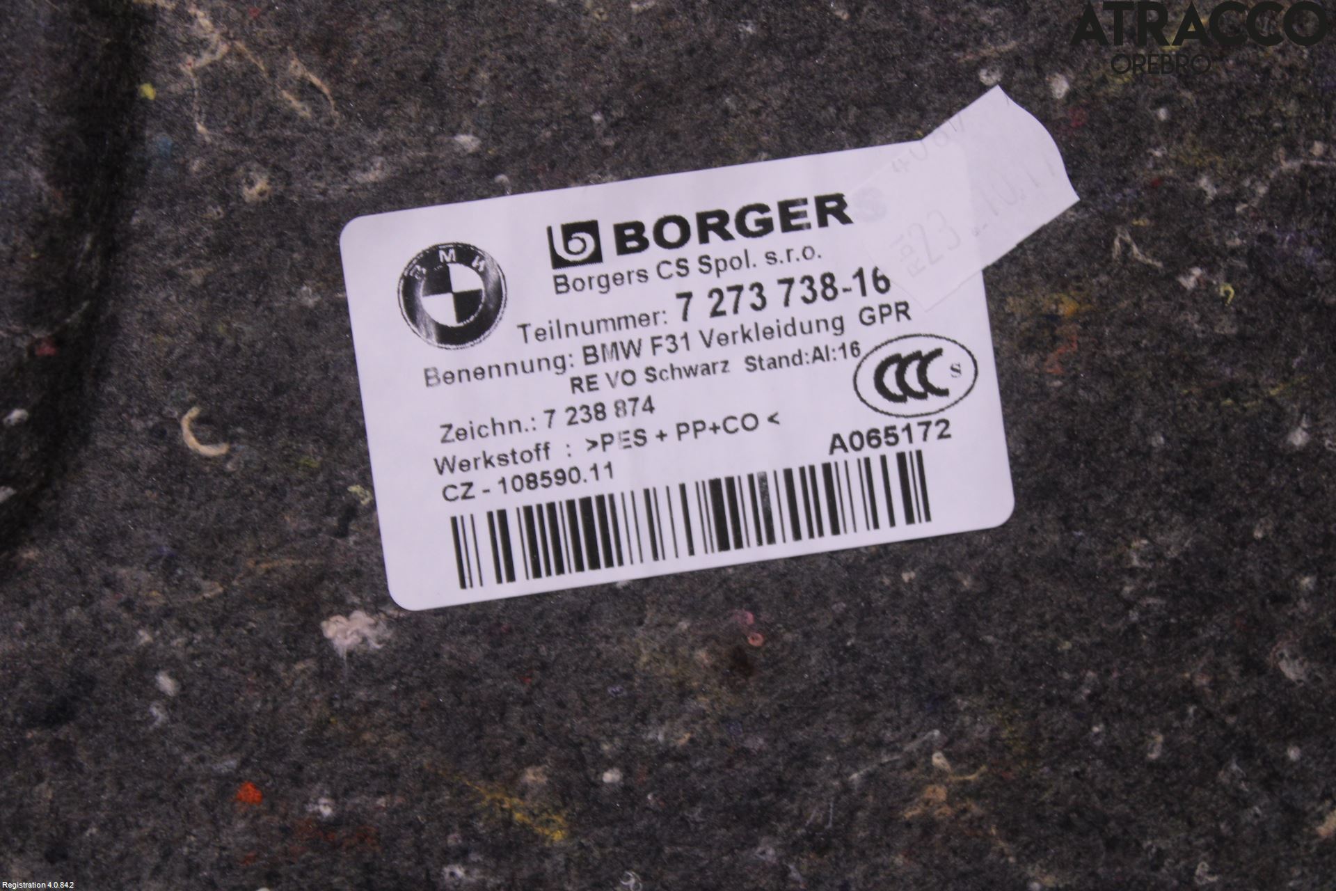 BMW 3 F30/F31/F80 12-19 Inredning Sidoklädsel
