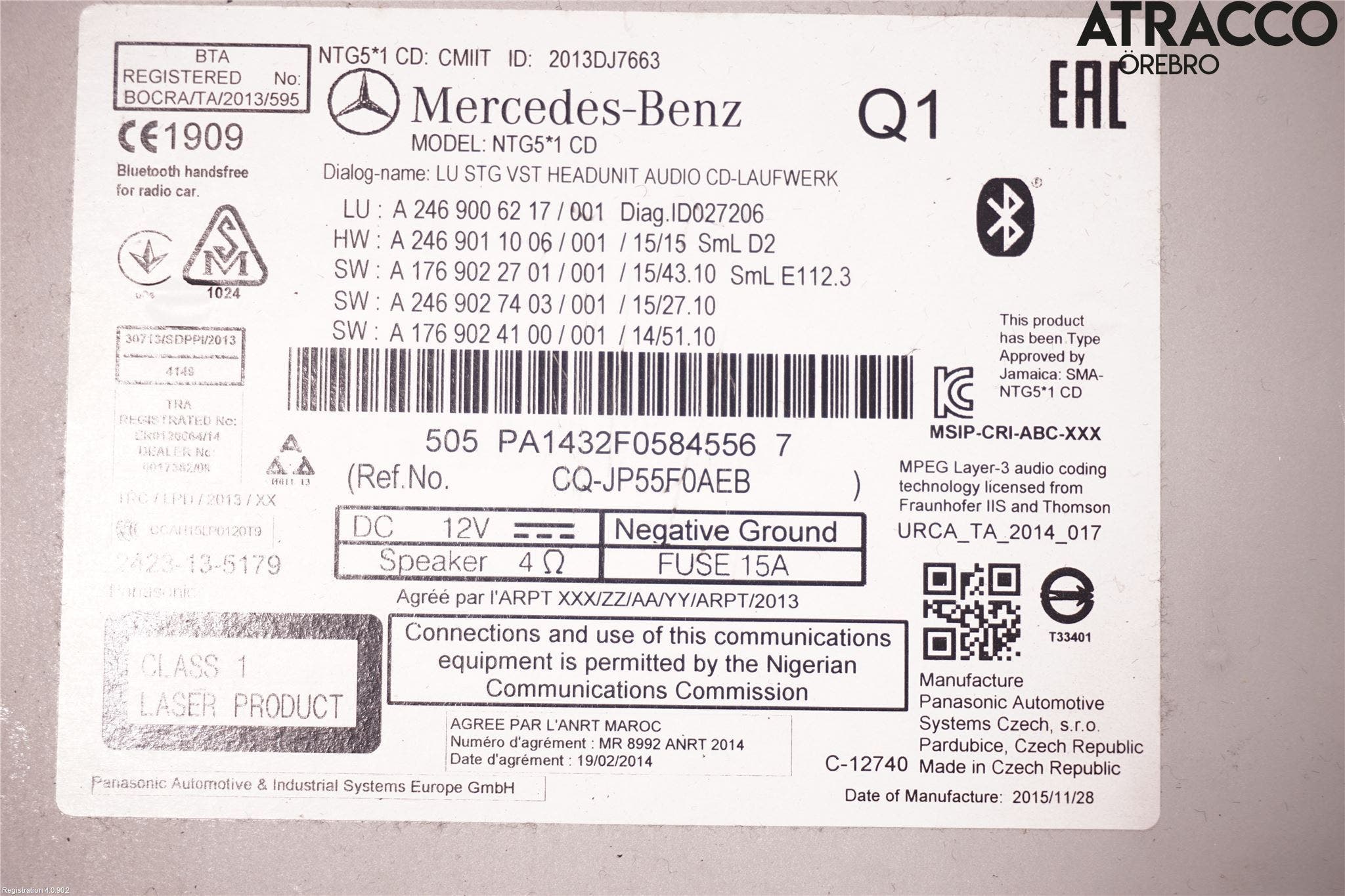 Mercedes-Benz MB CLA-KLASS (C117/X117) 13-19 Cd Radio - Multimediapanel