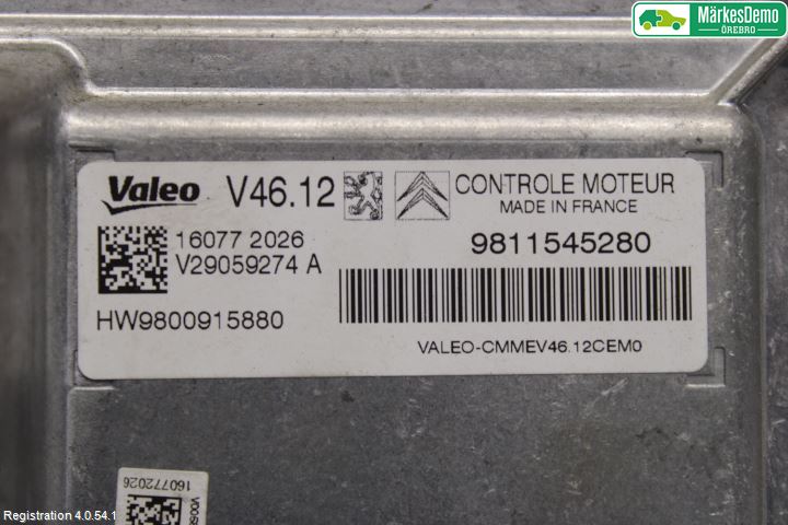 Peugeot PEUGOT 208 16-19 Styrenhet Insprut Bensin