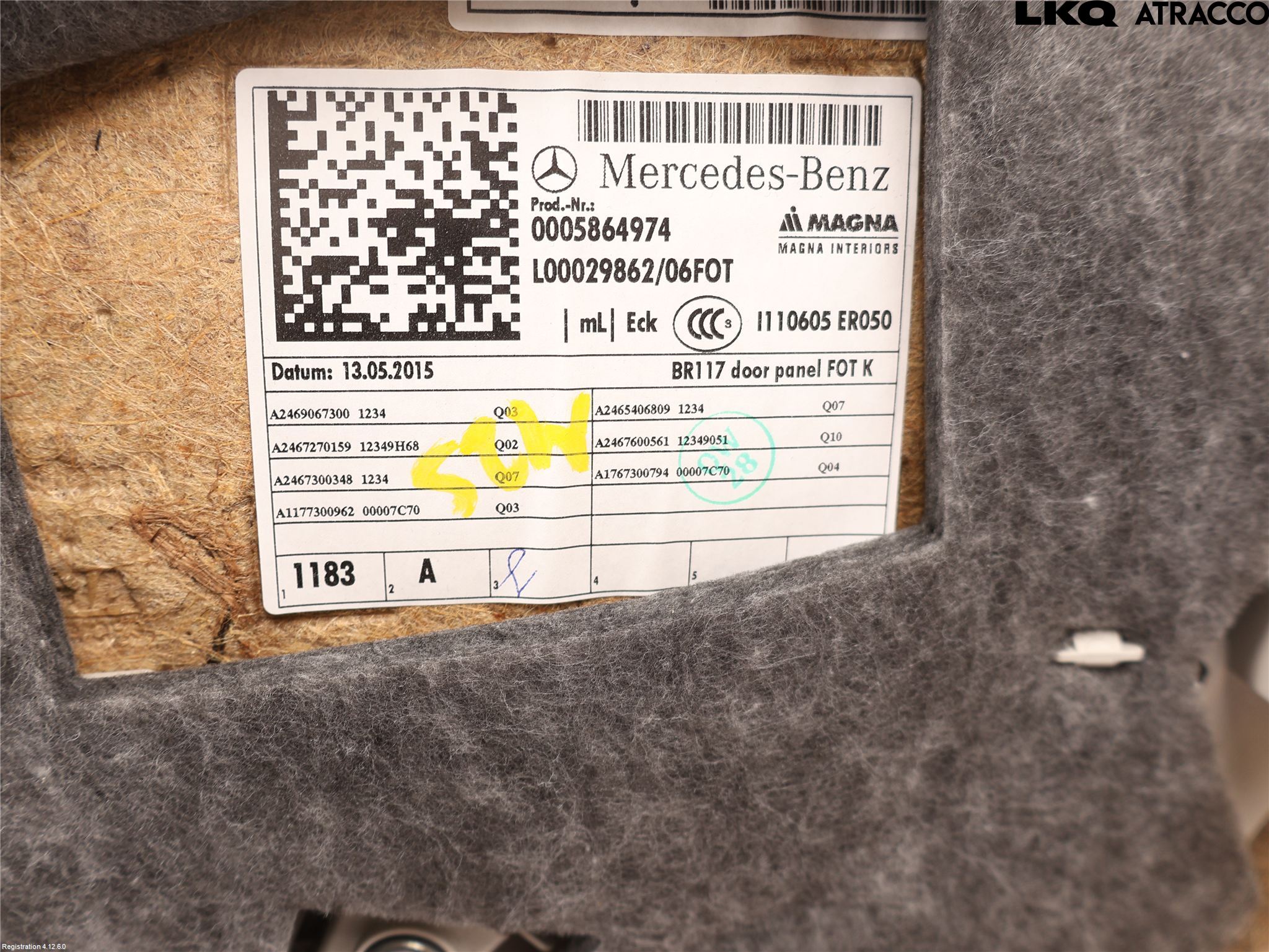 Mercedes-Benz MB CLA-KLASS (C117/X117) 13-19 Dörrklädsel Vä