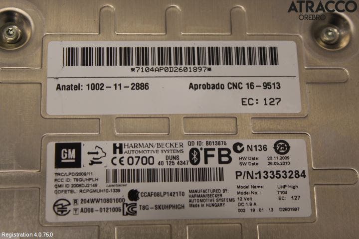 GM CHEVROLET CRUZE Styrenhet Tal