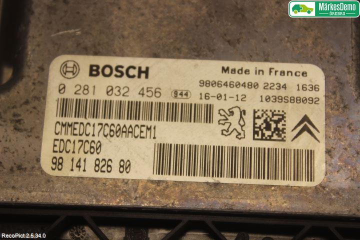 Citroen C4 PICASSO 14-18 Styrenhet Insprut Bensin