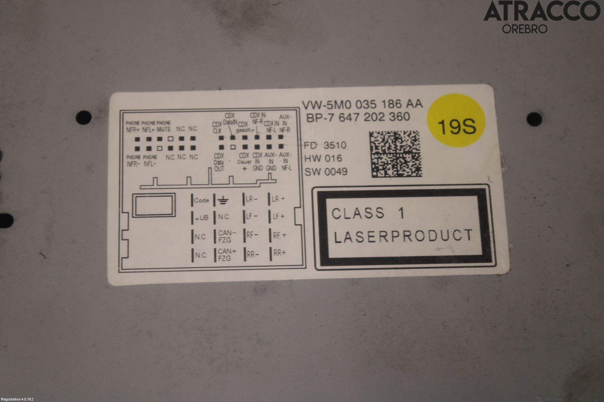 Volkswagen VW GOLF PLUS/CROSS GOLF 04-14 Cd Radio - Multimediapanel