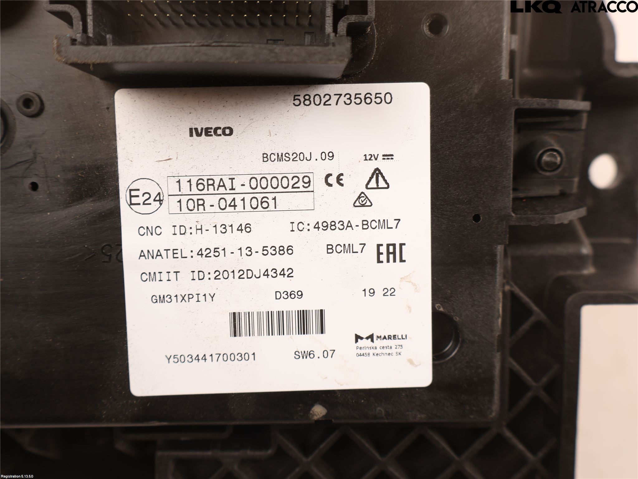 Iveco DAILY 14->> Säkringsdosa-Elcentral
