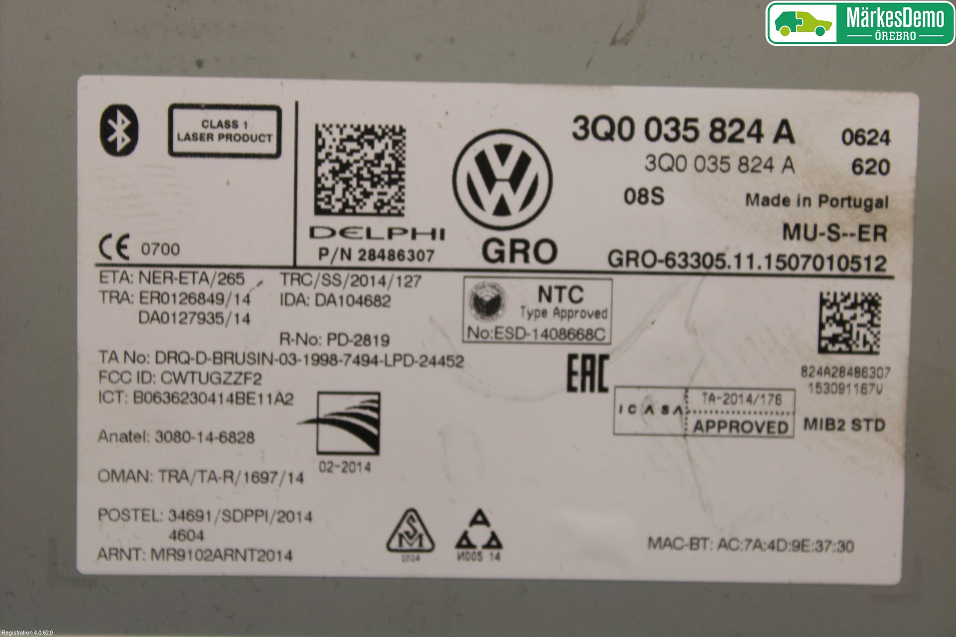 Volkswagen VW PASSAT 15-19 Radio