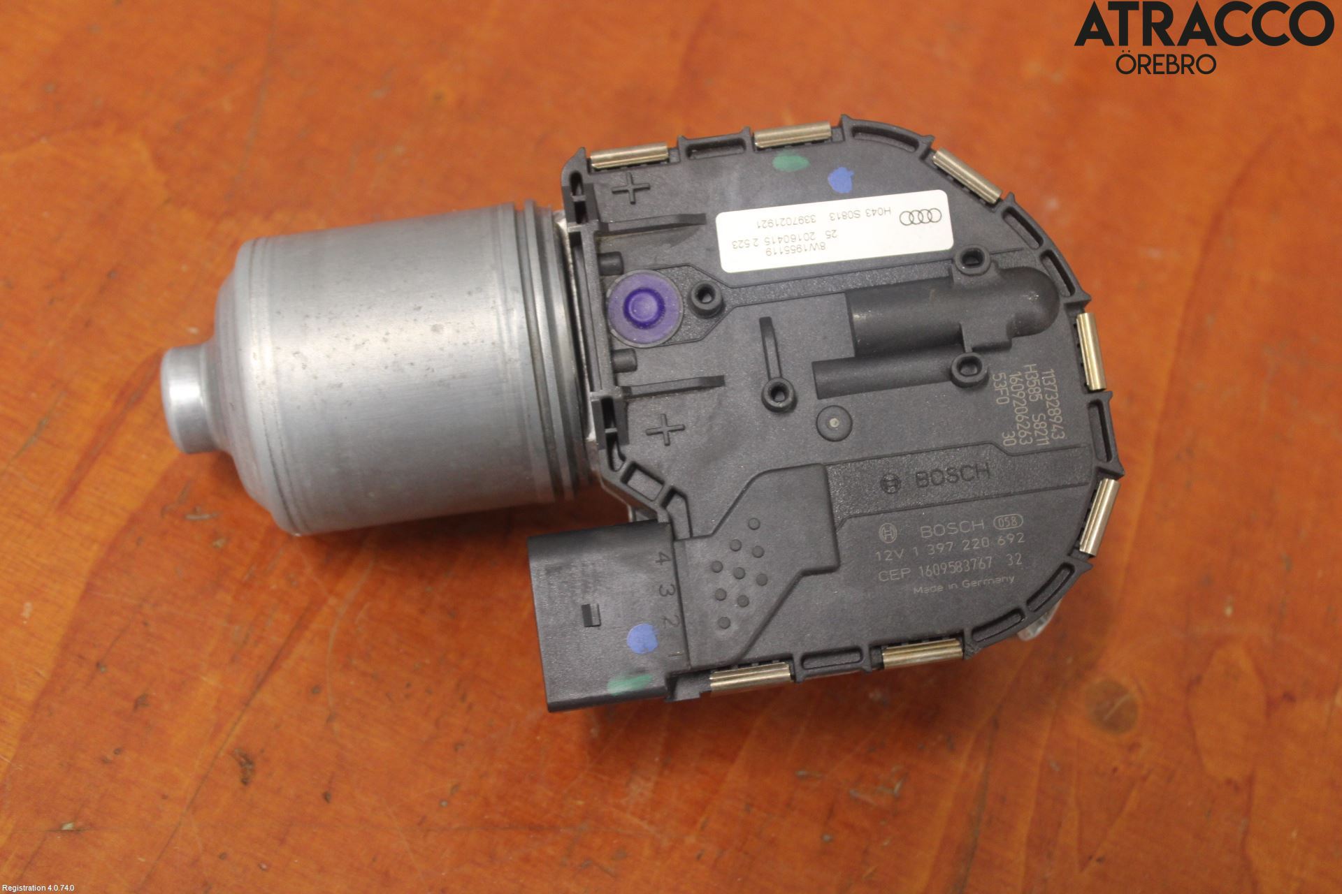 Audi A4/S4 B9 16-19 Torkarmotor Vindruta