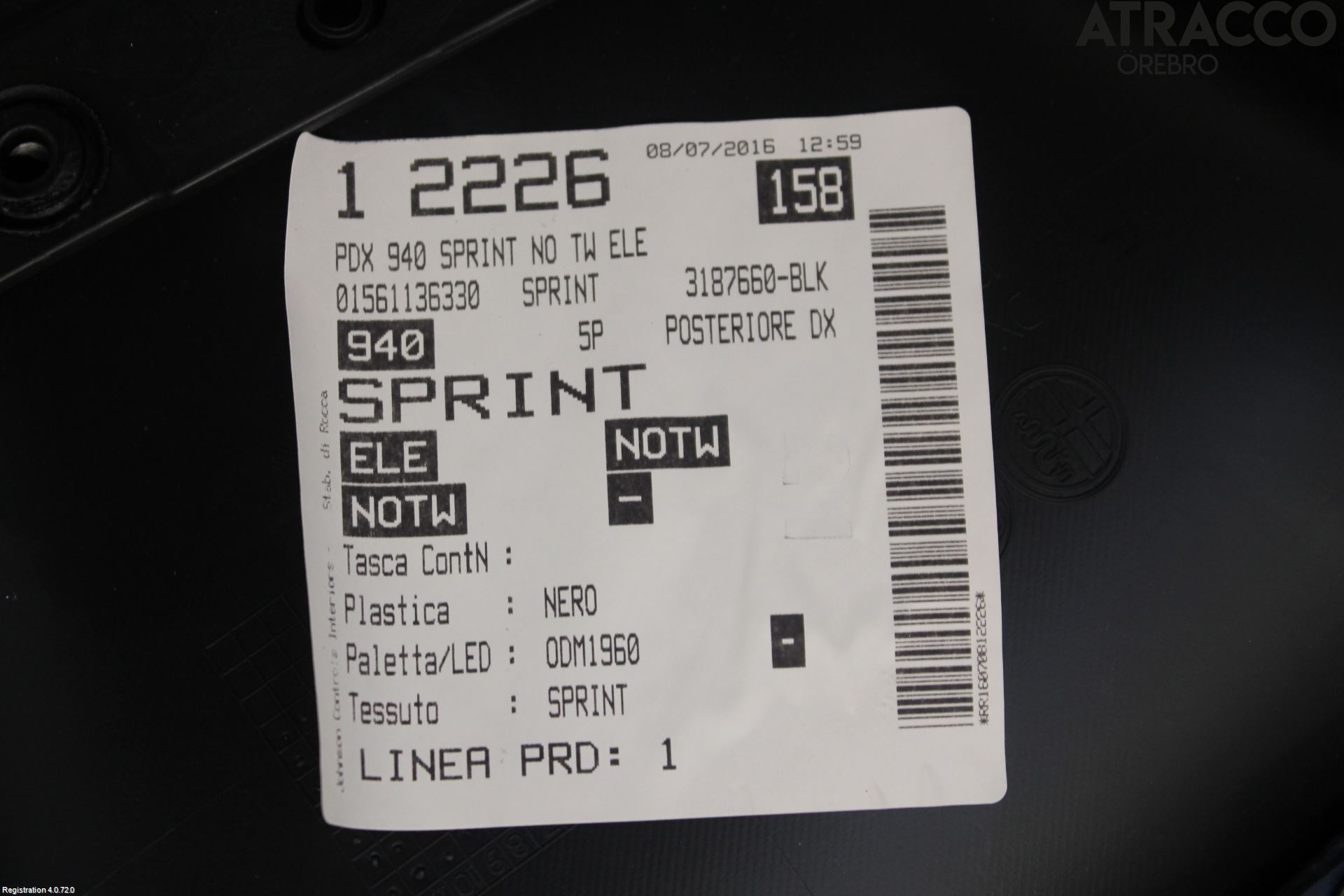 Alfa GIULIETTA Dörrklädsel Hö