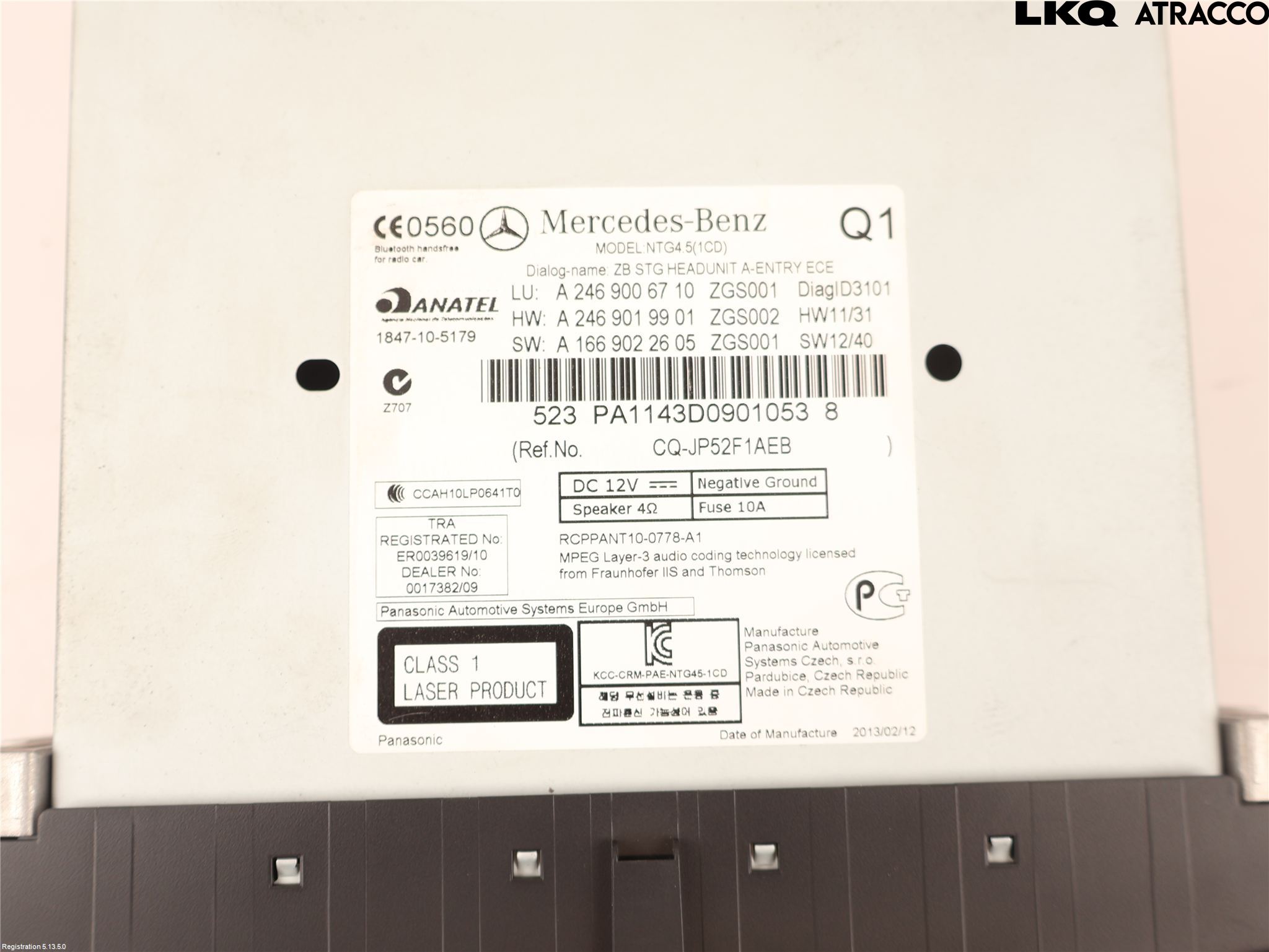 Mercedes-Benz MB A-KLASS (W176) 13-18 Cd Radio - Multimediapanel