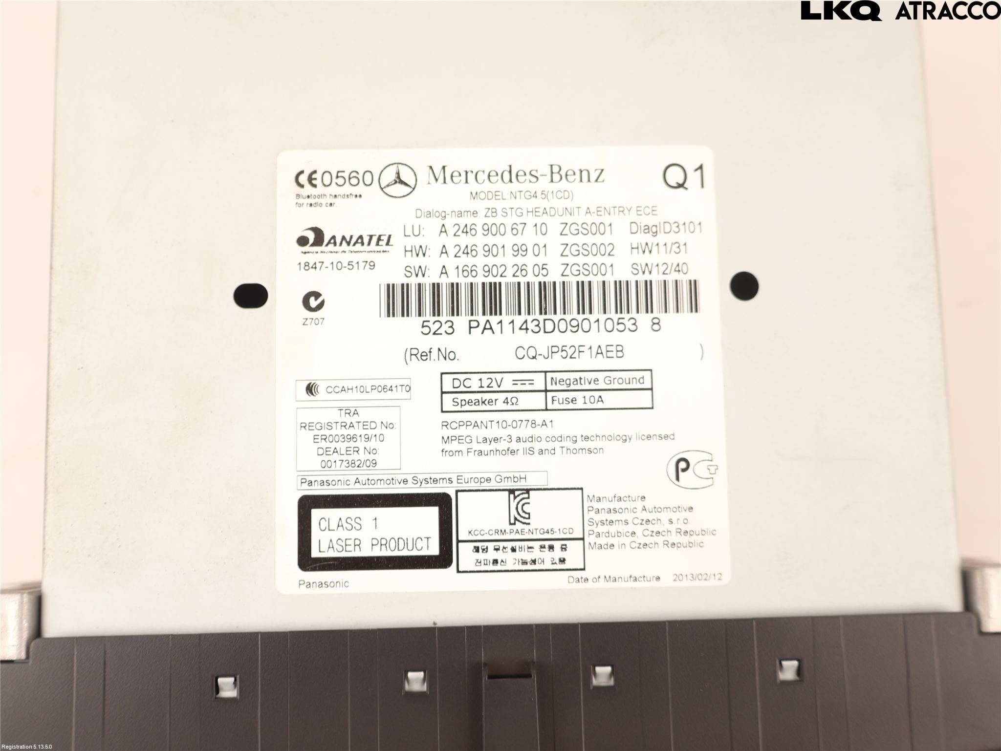 Mercedes-Benz MB A-KLASS (W176) 13-18 Cd Radio - Multimediapanel