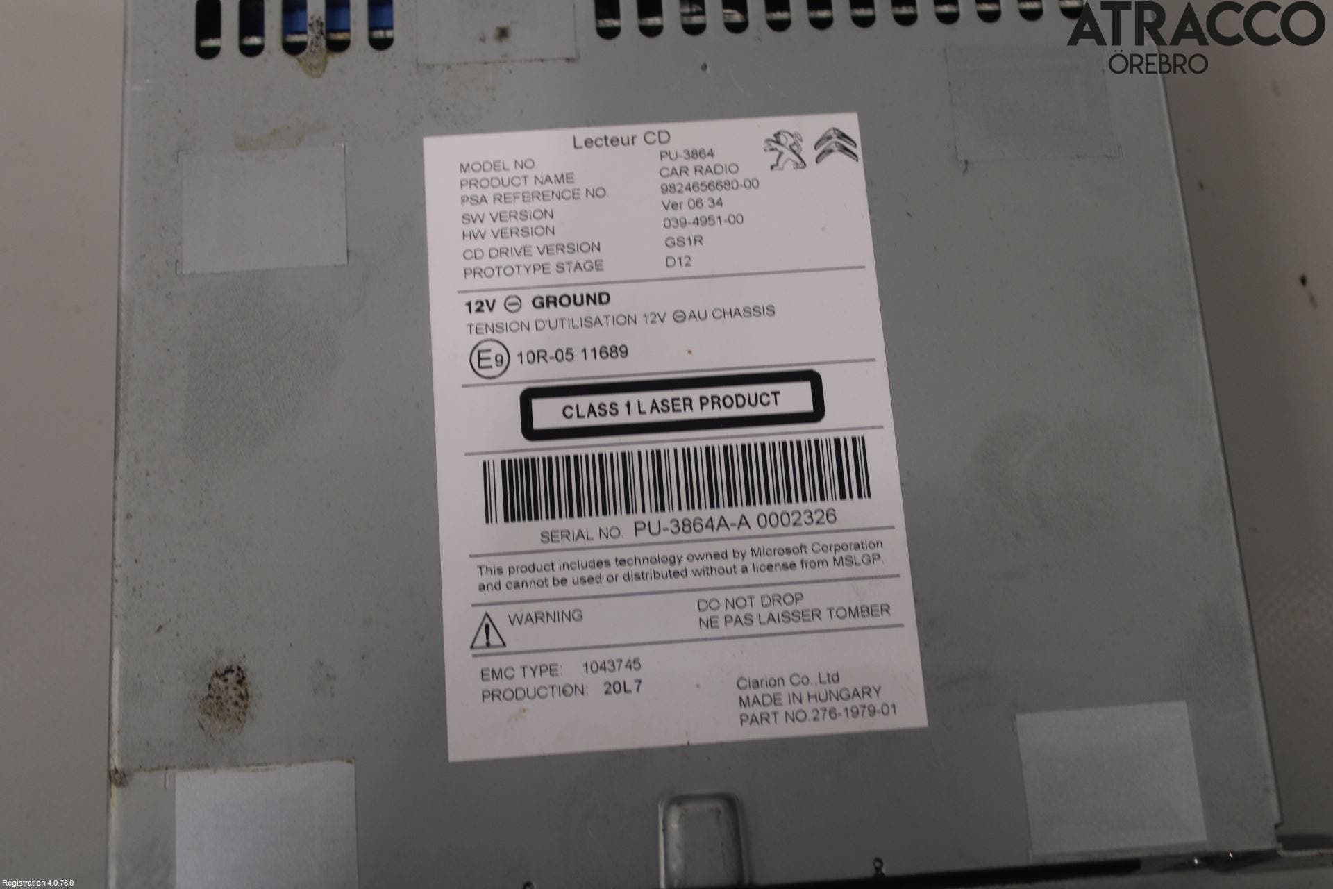 Peugeot 508 11-18 Cd Växlare