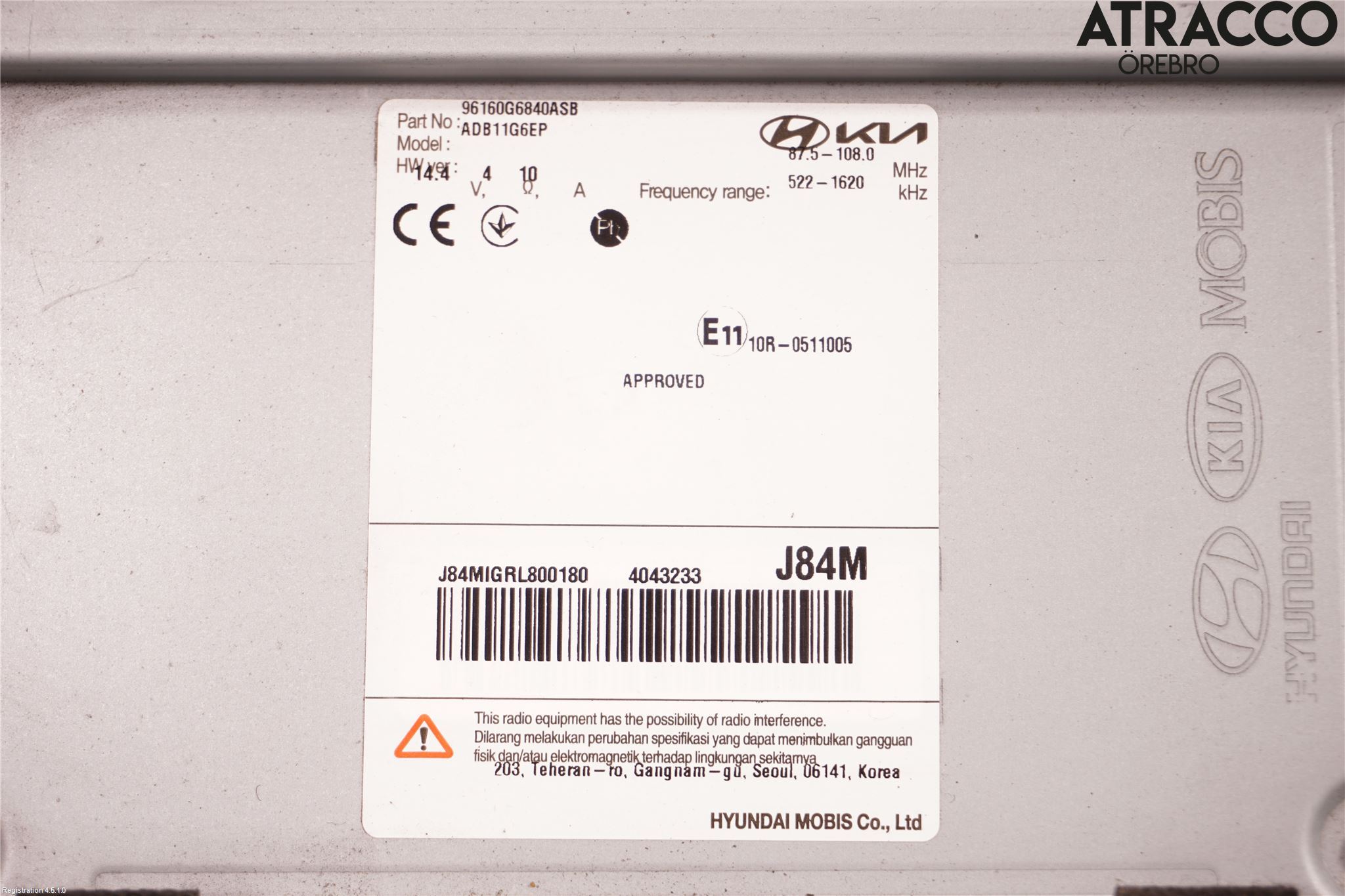 Kia PICANTO 17- Cd Radio - Multimediapanel