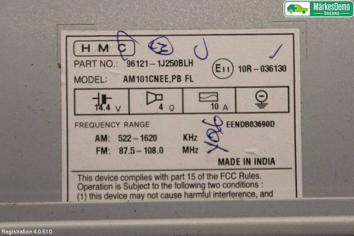Hyundai i20 PB 09-14 Cd Radio - Multimediapanel