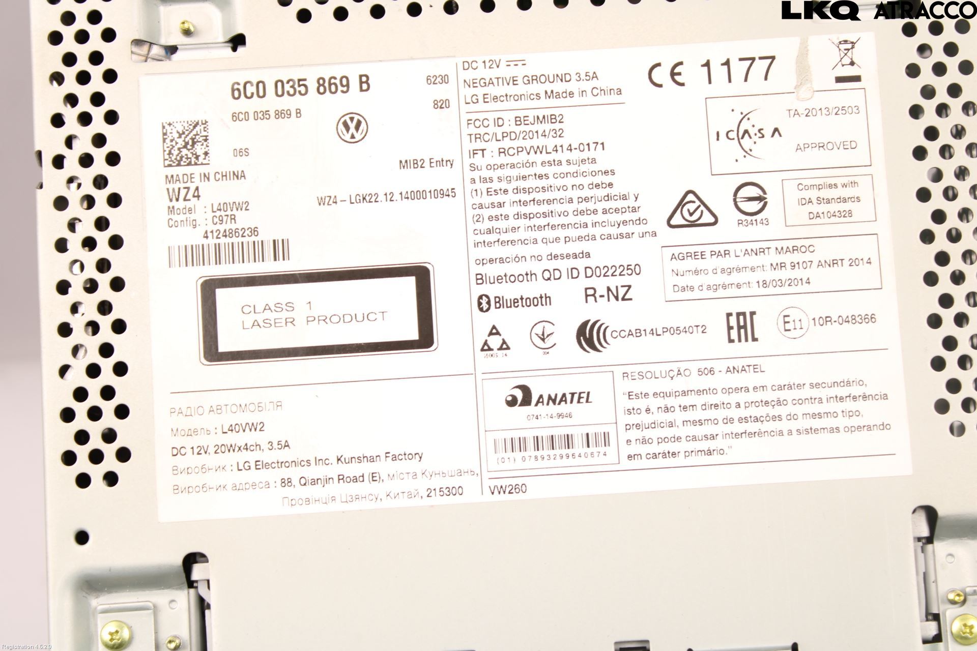 Volkswagen VW POLO 10-17 Cd Radio - Multimediapanel