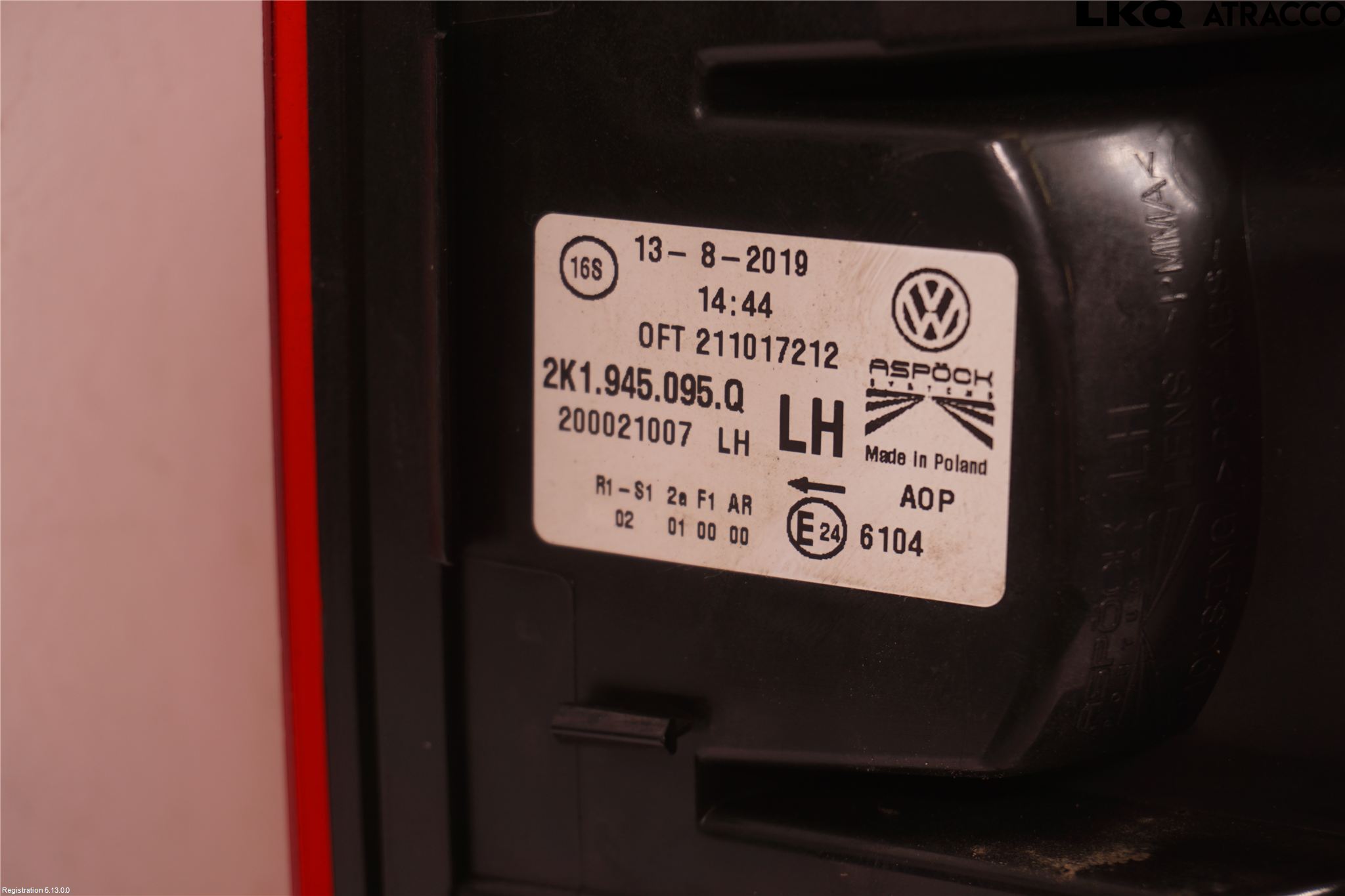 Volkswagen VW CADDY 16-20 Bakljus Vänster
