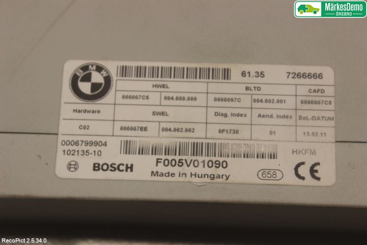 BMW 5 F10/F11/F18 09-17 Komfort Styrdon