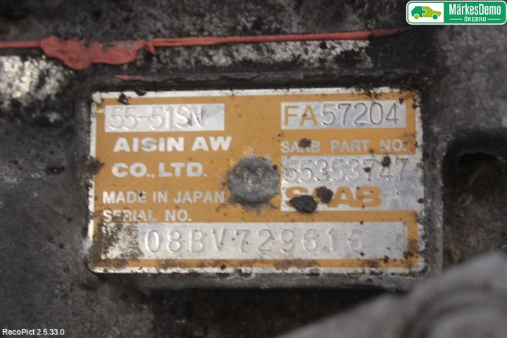 Saab 9-3 VER2/VER3 08-15 Växellåda Automat