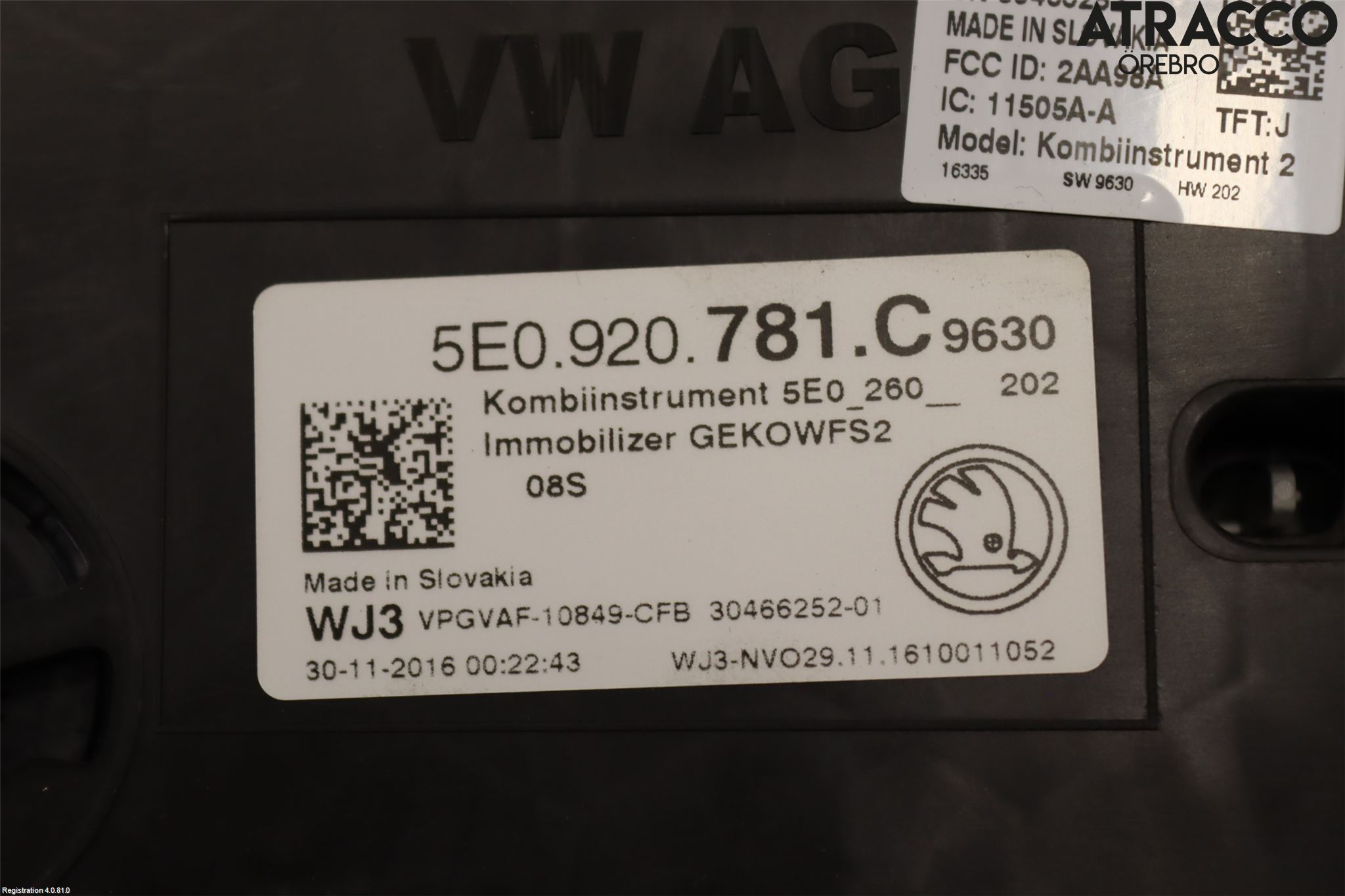 Skoda OCTAVIA (5E) 13-20 Instrument Komb