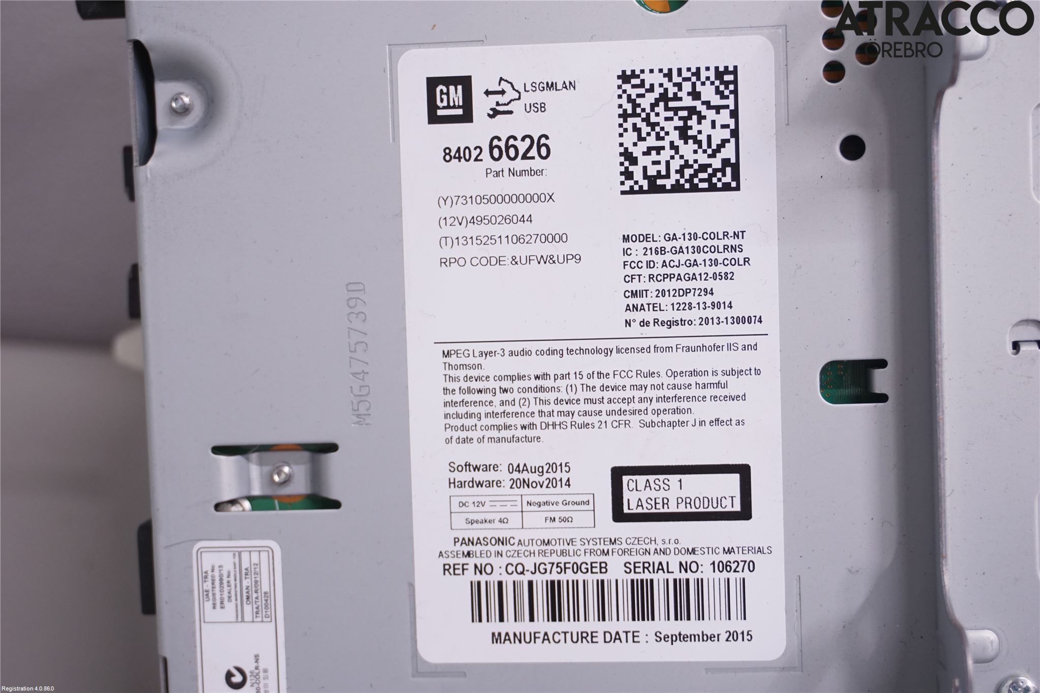 Opel ASTRA J 10-15 Cd Radio - Multimediapanel