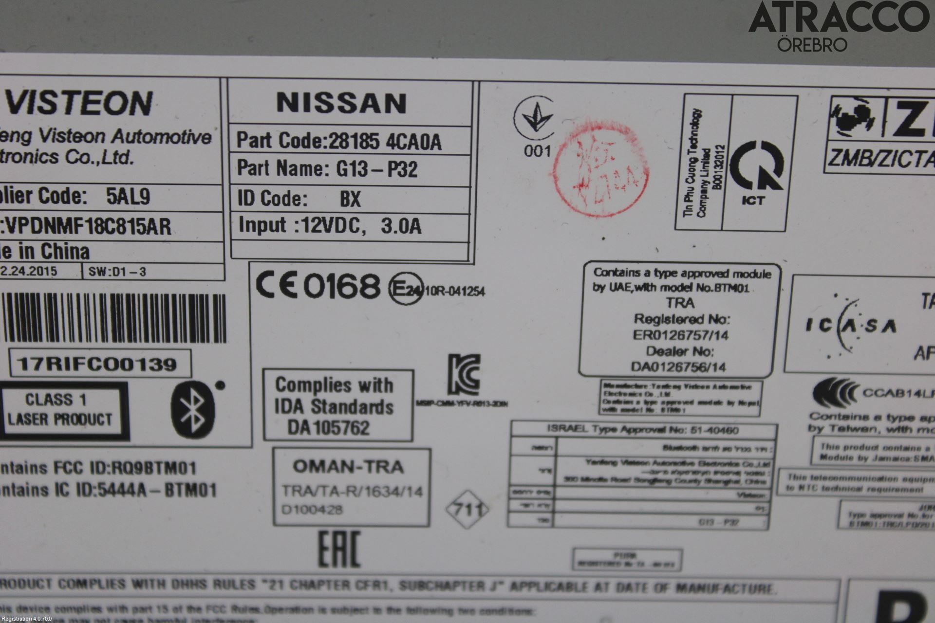 Nissan QASHQAI 14-17 Cd Radio - Multimediapanel