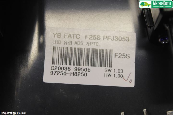 Kia STONIC 18->> Ac Styrenhet Ac Manöveren