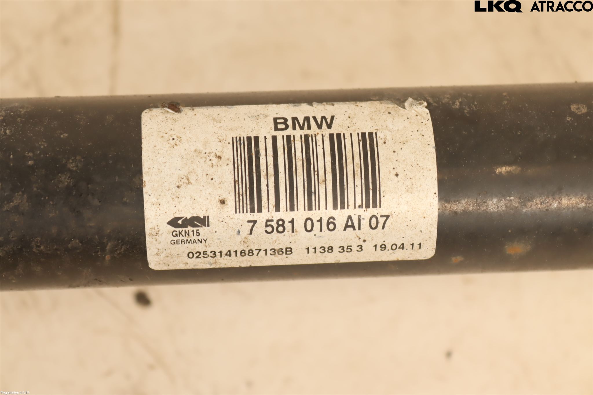 BMW 5 F10/F11/F18 09-17 Drivaxel Bak Höger