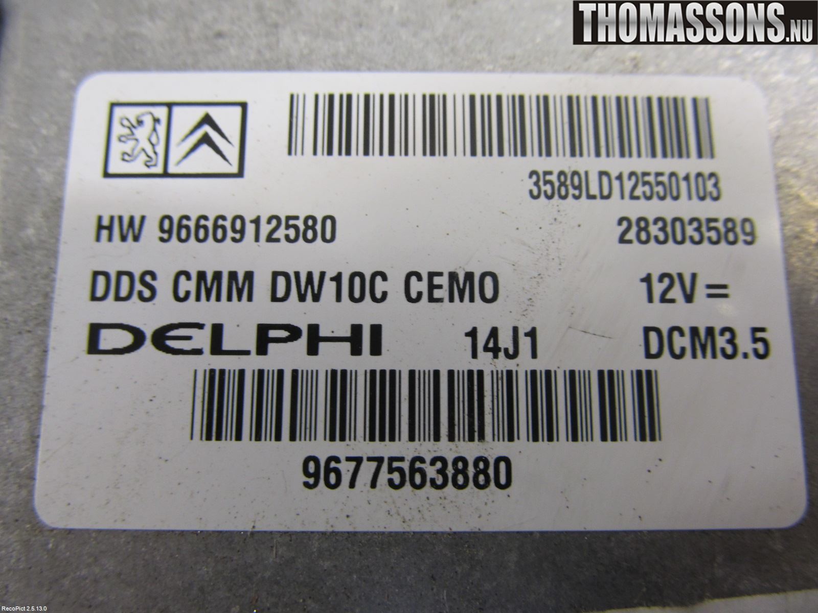 Citroen DS4 Styrenhet Insprut Bensin