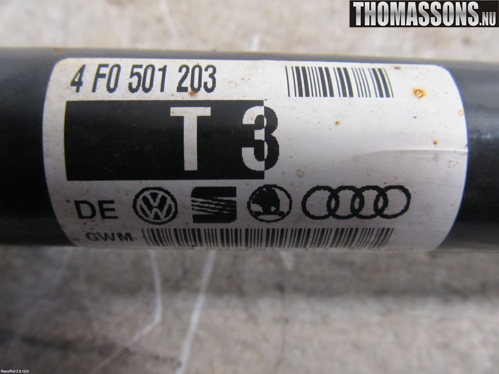 Audi A6/S6     05-11 Drivaxel Bak Vänster