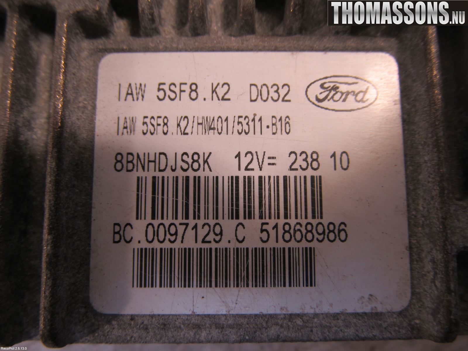 Ford KA 09-16 Styrenhet Insprut Bensin