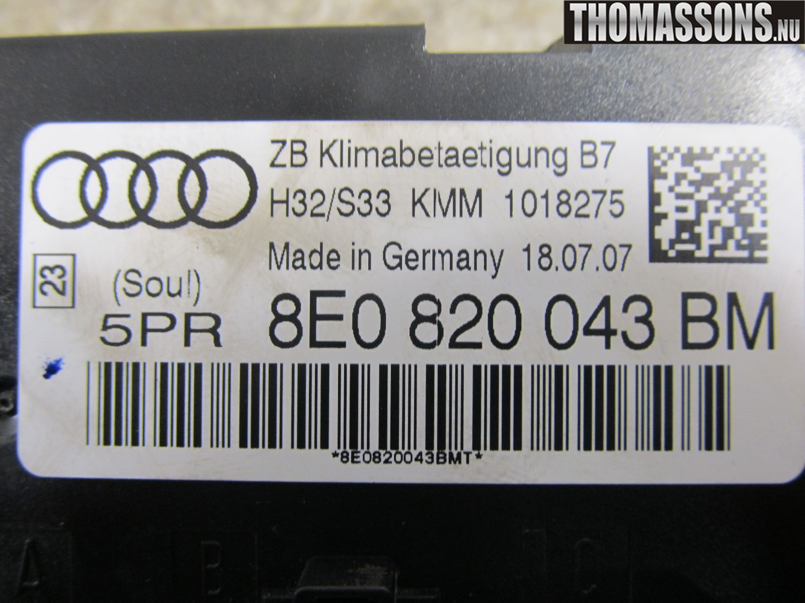 Audi A4/S4 05-07 Ac Styrenhet Ac Manöveren