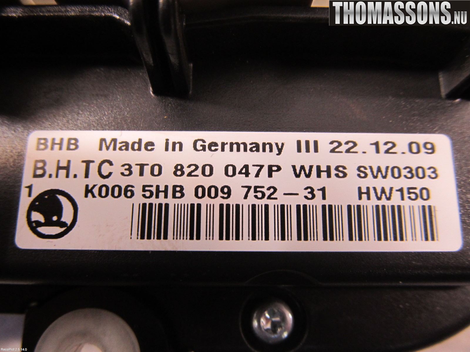 Skoda OCTAVIA (1Z) 05-13 Ac Styrenhet Ac Manöveren